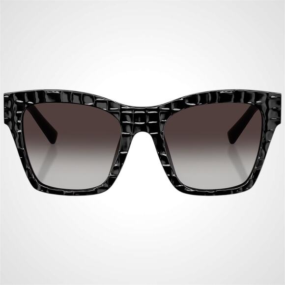 Dolce & Gabbana Sunglasses Black Embossed Cocco Square Acetate Gold DG - Picture 2 of 6